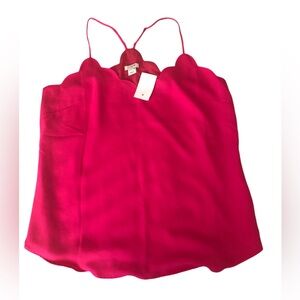 NWT J Crew Racerback Flowy Shirt Pink lined Size 6